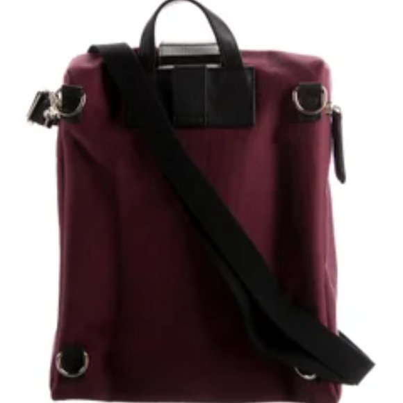 Henri Bendel Canvas Backpack/ Bag Like New Maroon & Black main image 8